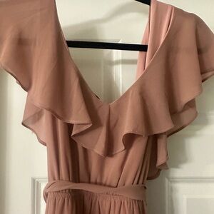 Elegant Pink Ruffle Dress